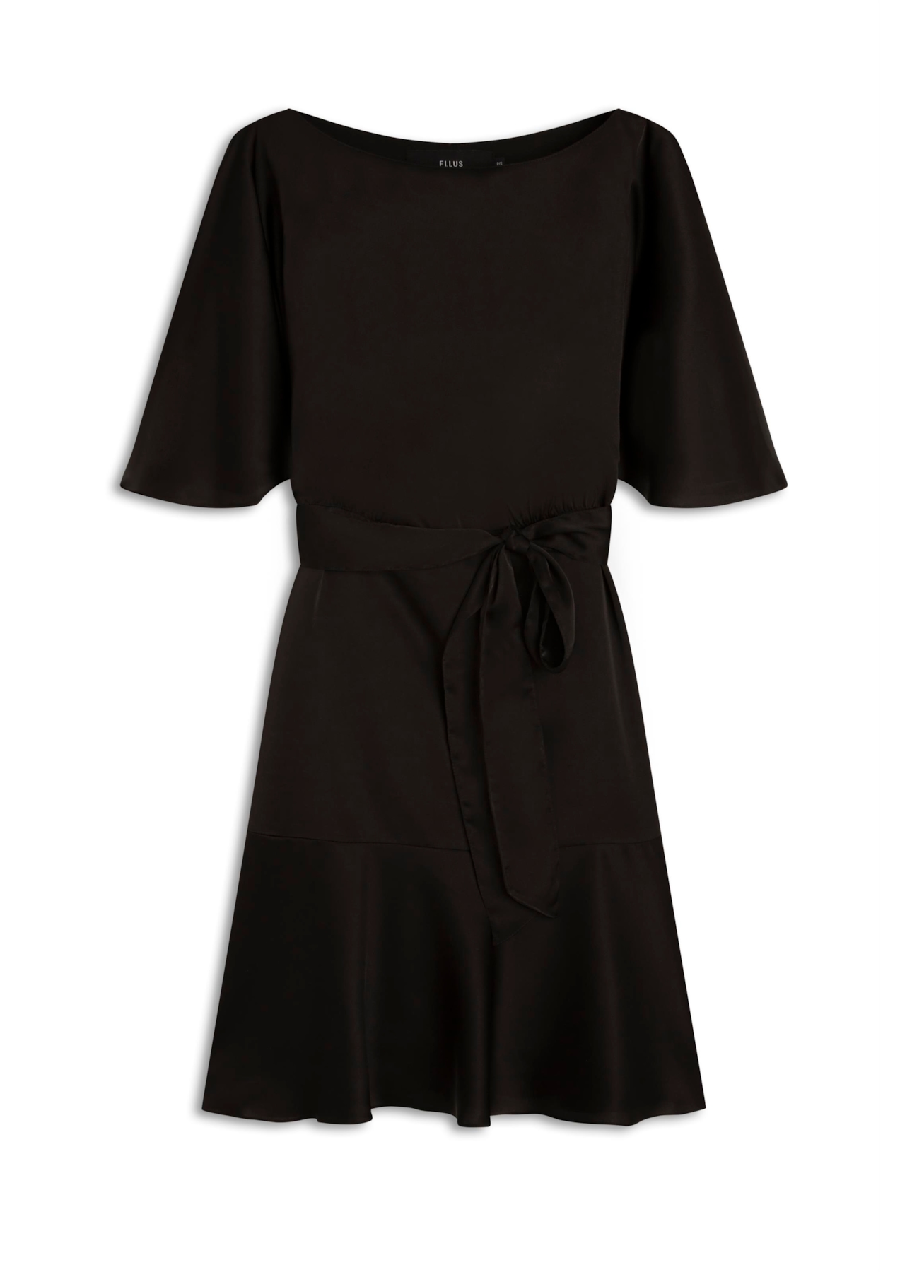 Acetinado Ruffle Dress Preto
