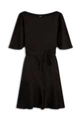 Acetinado Ruffle Dress Preto