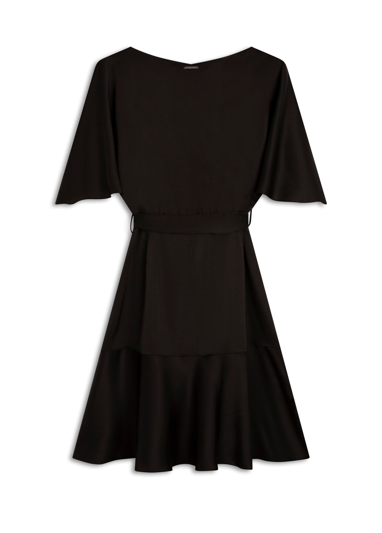 Acetinado Ruffle Dress Preto