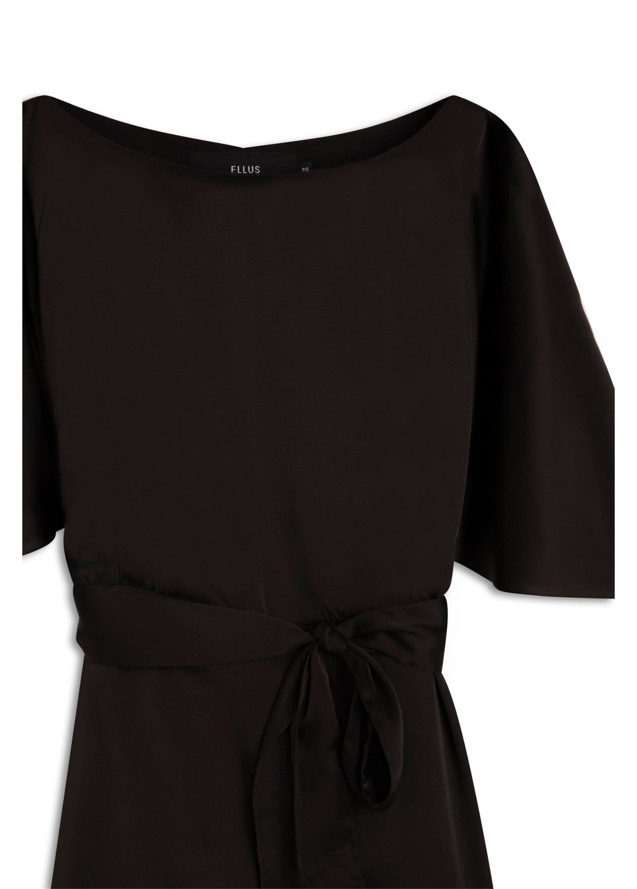 Acetinado Ruffle Dress Preto