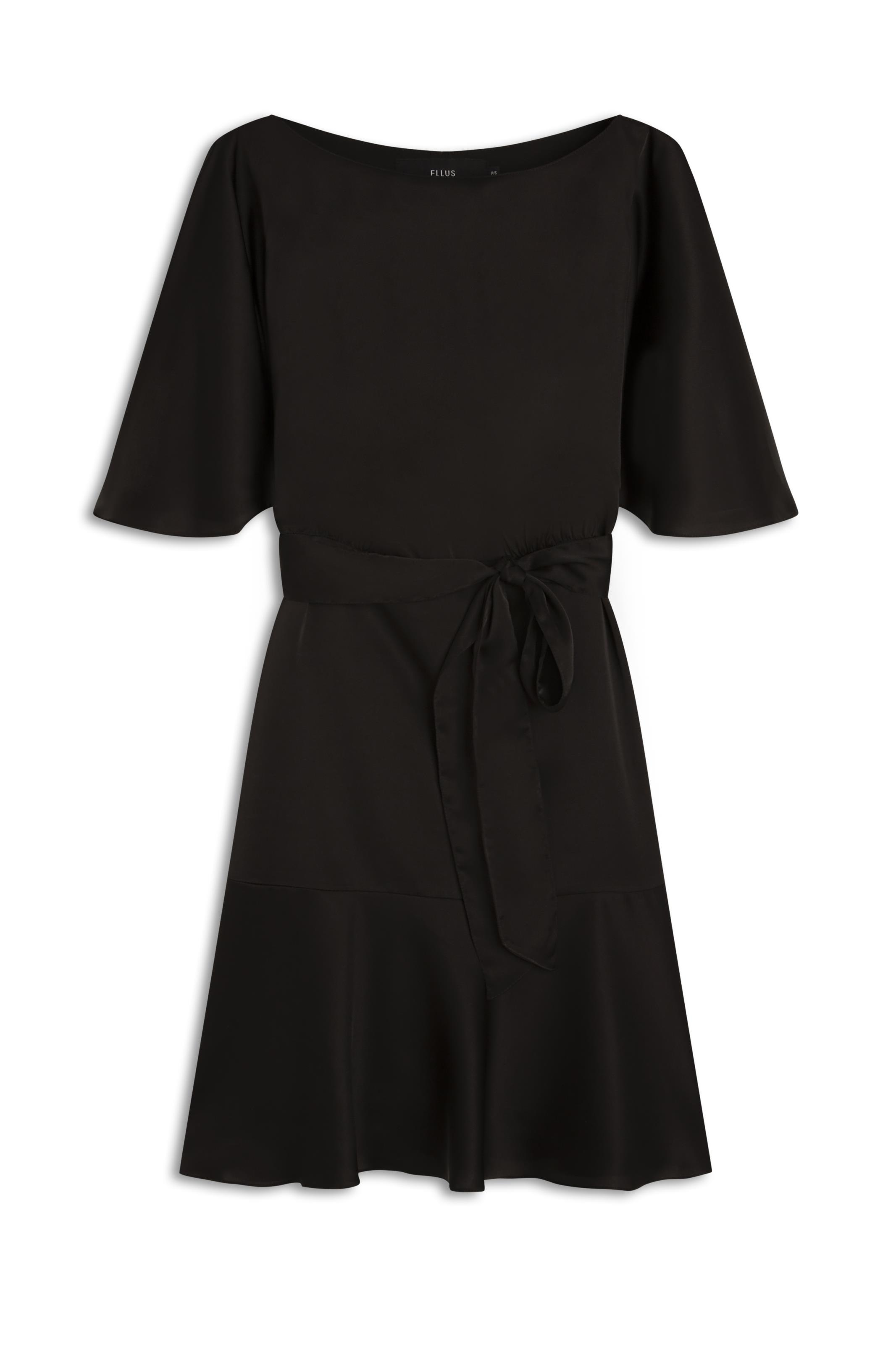 Acetinado Ruffle Dress Preto