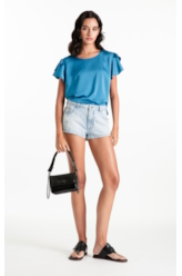 Acetinado Shirt Ruffle Oceano