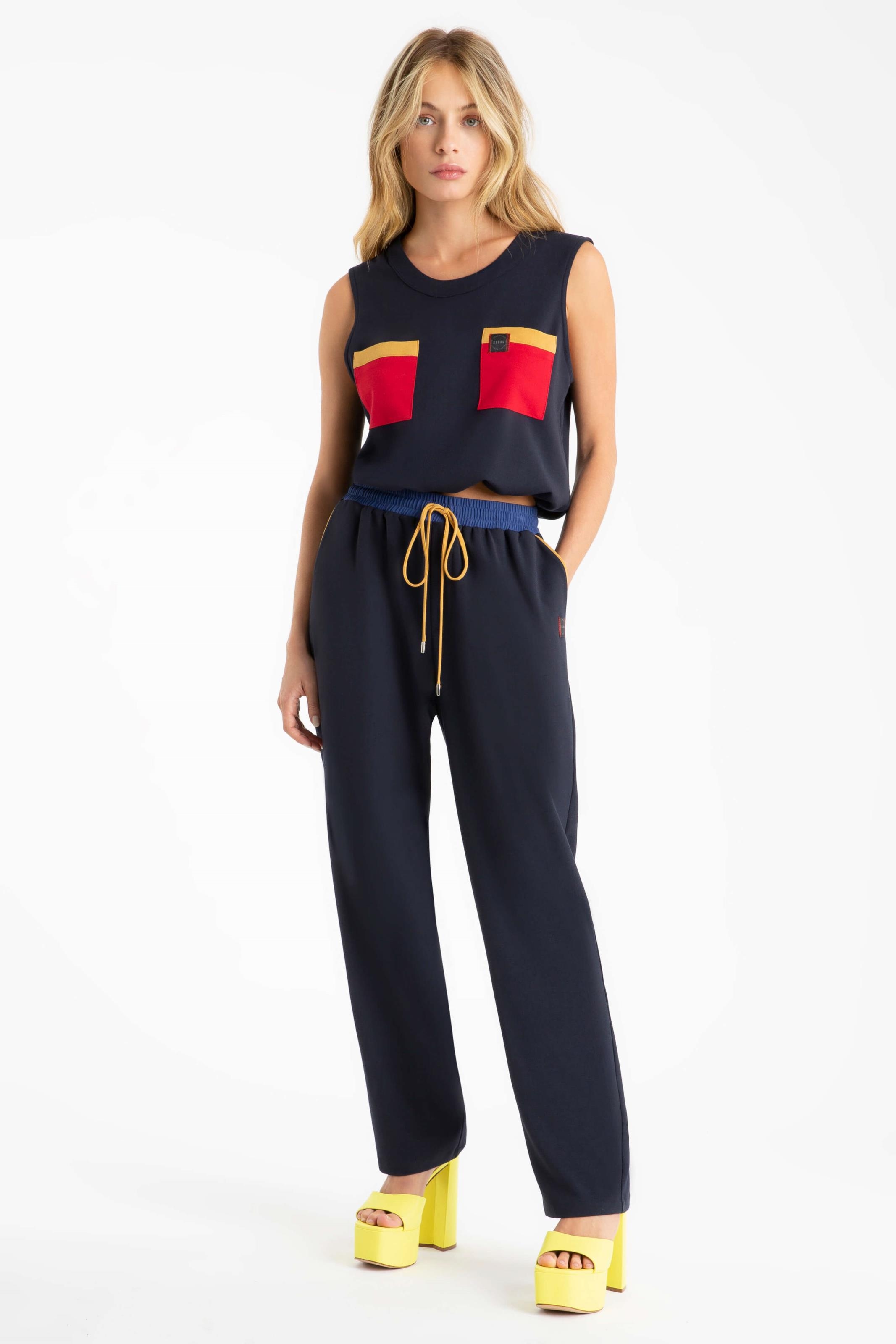 Armani Colors Adjuster Big Pockets Marinho/Vermelho/Mostarda