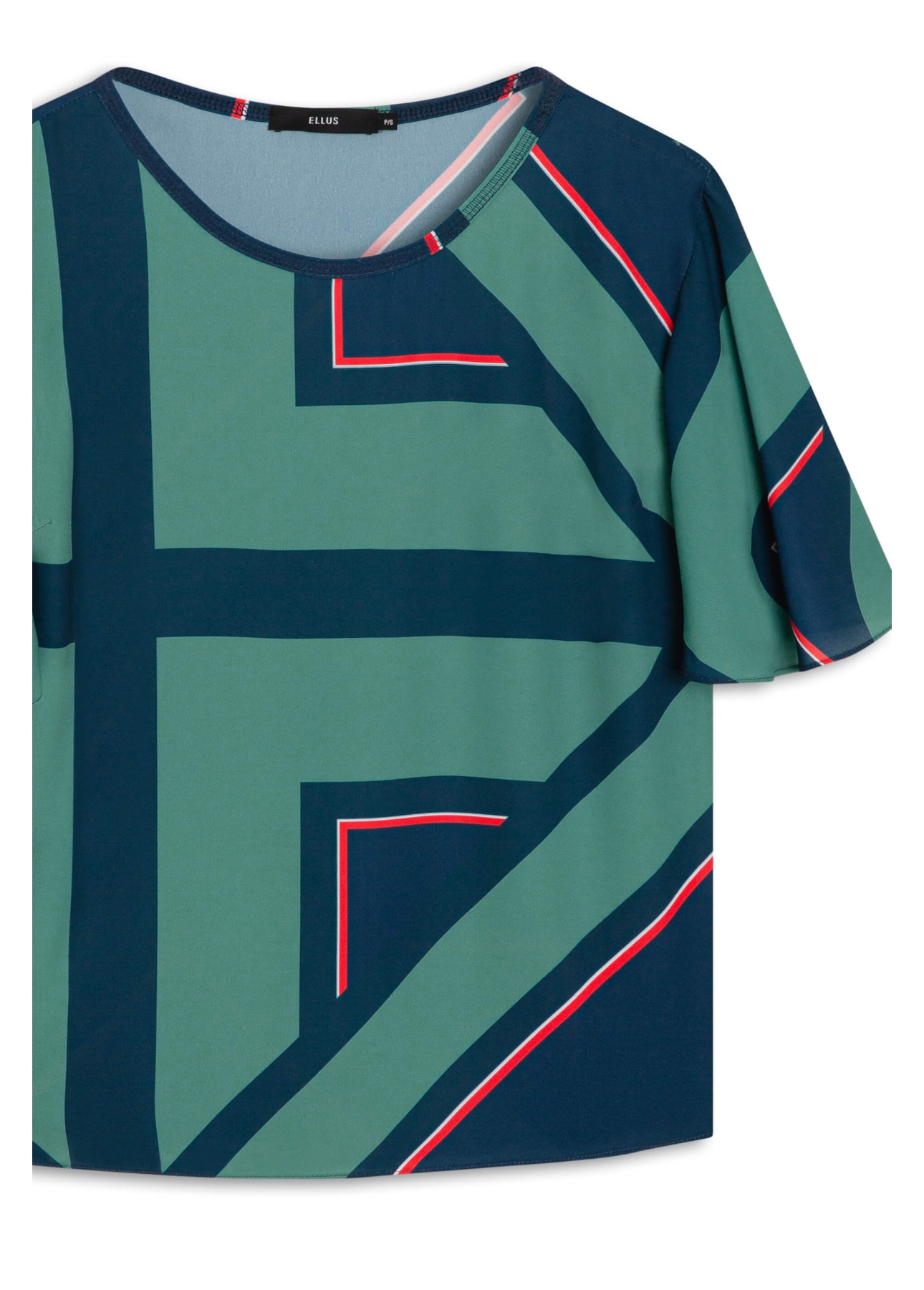 Bata Geométrico Canoa Neckline Padrao 1