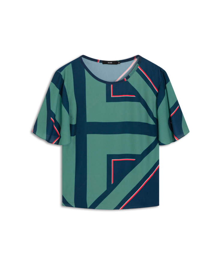 Bata Geométrico Canoa Neckline Padrao 1
