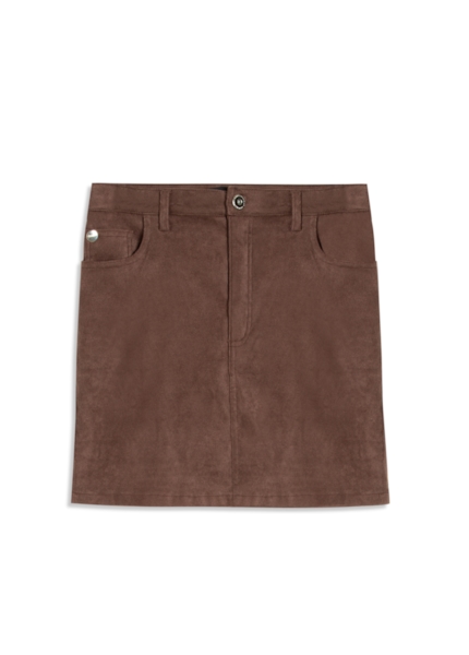 Bengaline Suede Back Slit Marrom