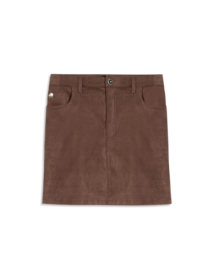 Bengaline Suede Back Slit Marrom