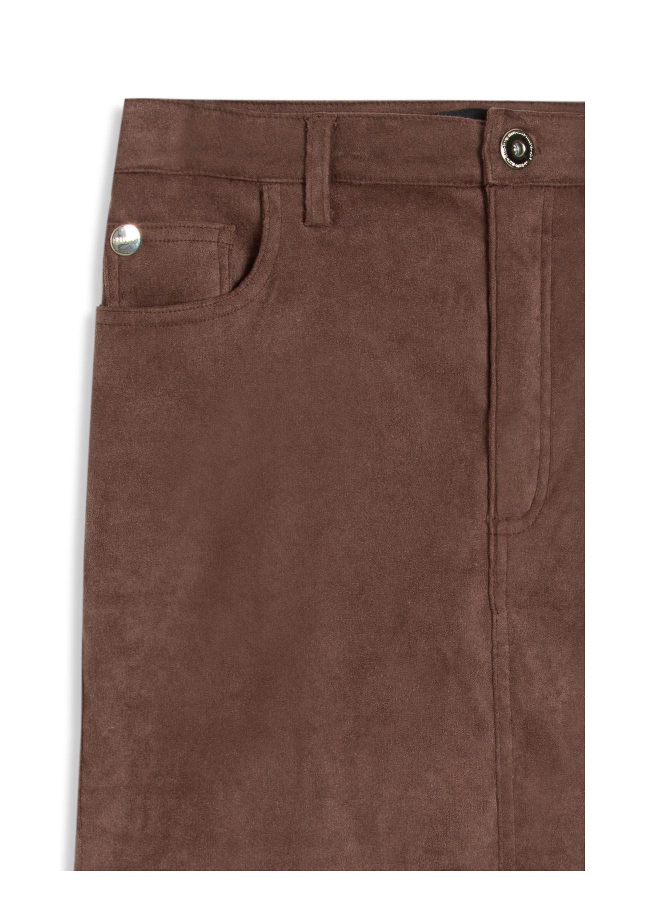 Bengaline Suede Back Slit Marrom