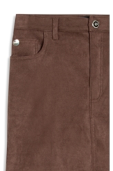 Bengaline Suede Back Slit Marrom