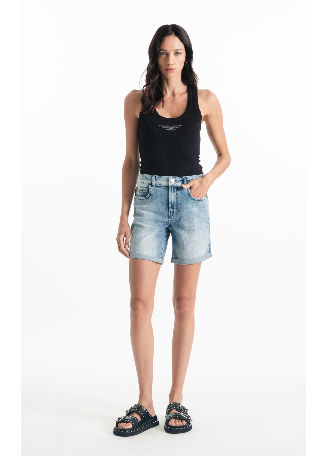 Bermuda Classic Denim Elastic Classic 5 Pocket Lav.Claro C/ Sky