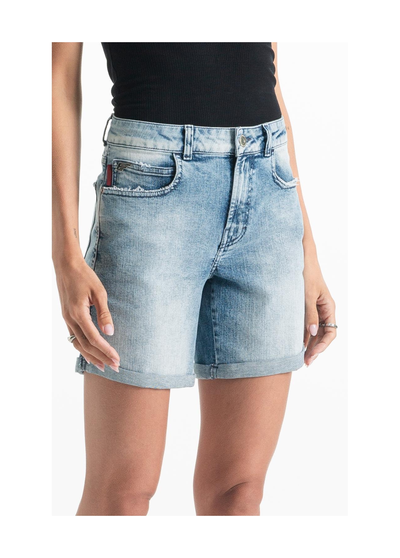 Bermuda Classic Denim Elastic Classic 5 Pocket Lav.Claro C/ Sky