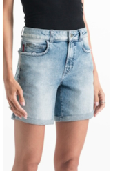 Bermuda Classic Denim Elastic Classic 5 Pocket Lav.Claro C/ Sky