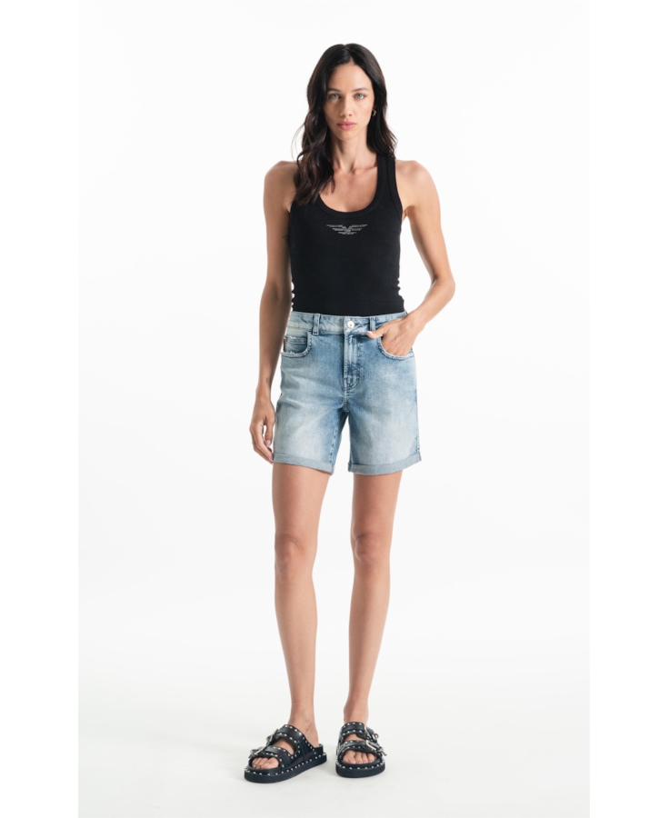 Bermuda Classic Denim Elastic Classic 5 Pocket Lav.Claro C/ Sky