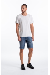 Bermuda Classic Denim Elastic Long 5 Pockets Lav.Escuro C/ Matiz e 3d
