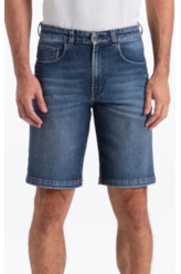 Bermuda Classic Denim Elastic Long 5 Pockets Lav.Escuro C/ Matiz e 3d