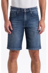 Bermuda Classic Denim Elastic Long 5 Pockets Lav.Escuro C/ Matiz e 3d