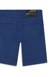 Bermuda Color Twill Linen Stripe Bold Azul Jeans