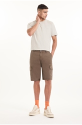 Bermuda Color Twill Long Cargo Tabaco