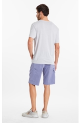 Bermuda Color Twill Long Worker Azul Jeans