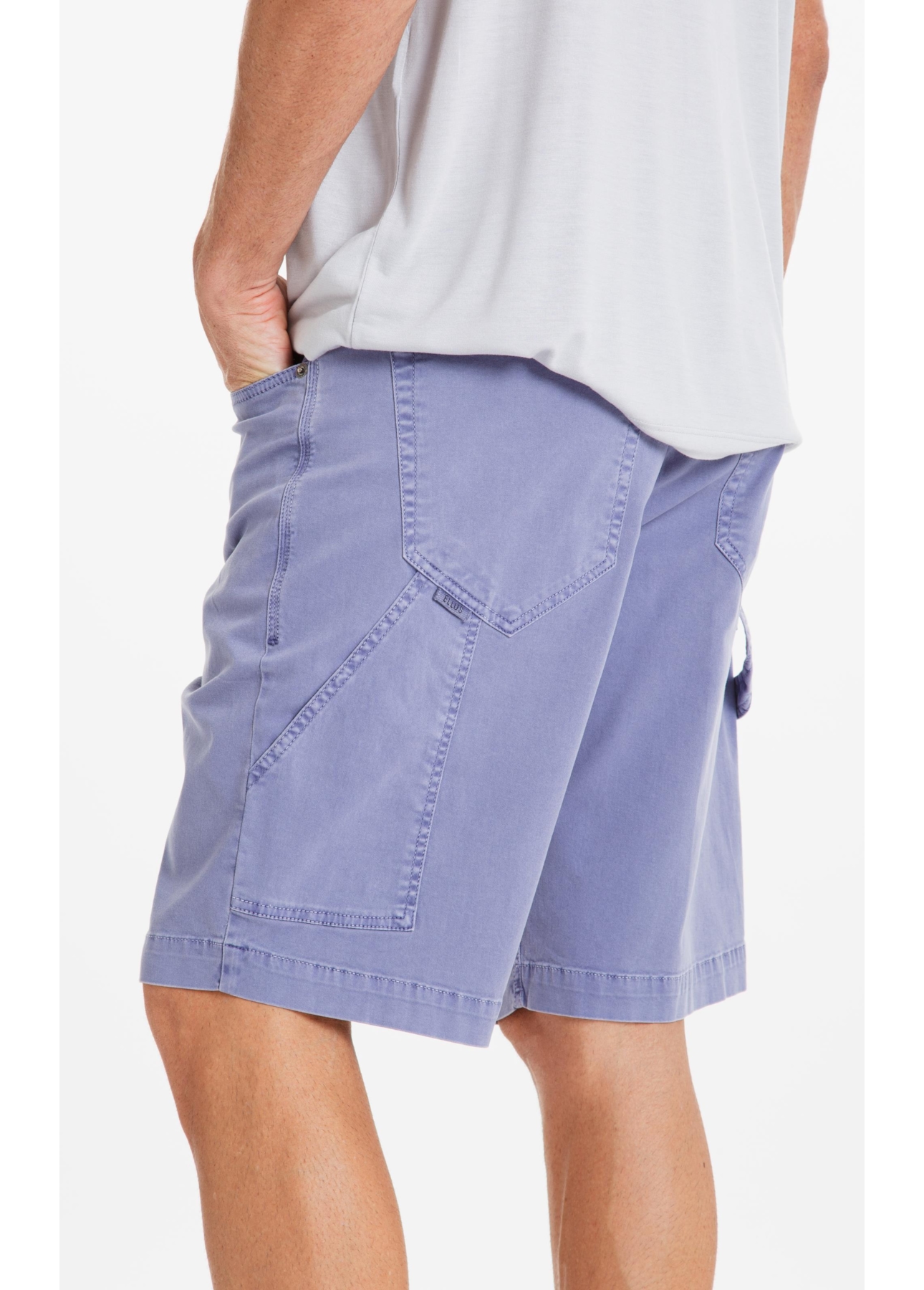 Bermuda Color Twill Long Worker Azul Jeans