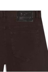 Bermuda Color Twill Loose Marrom Escuro