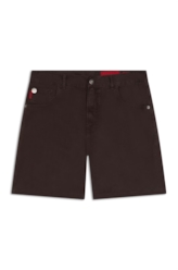 Bermuda Color Twill Loose Marrom Escuro