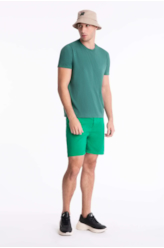 Bermuda Color Twill Loose Verde Bandeira