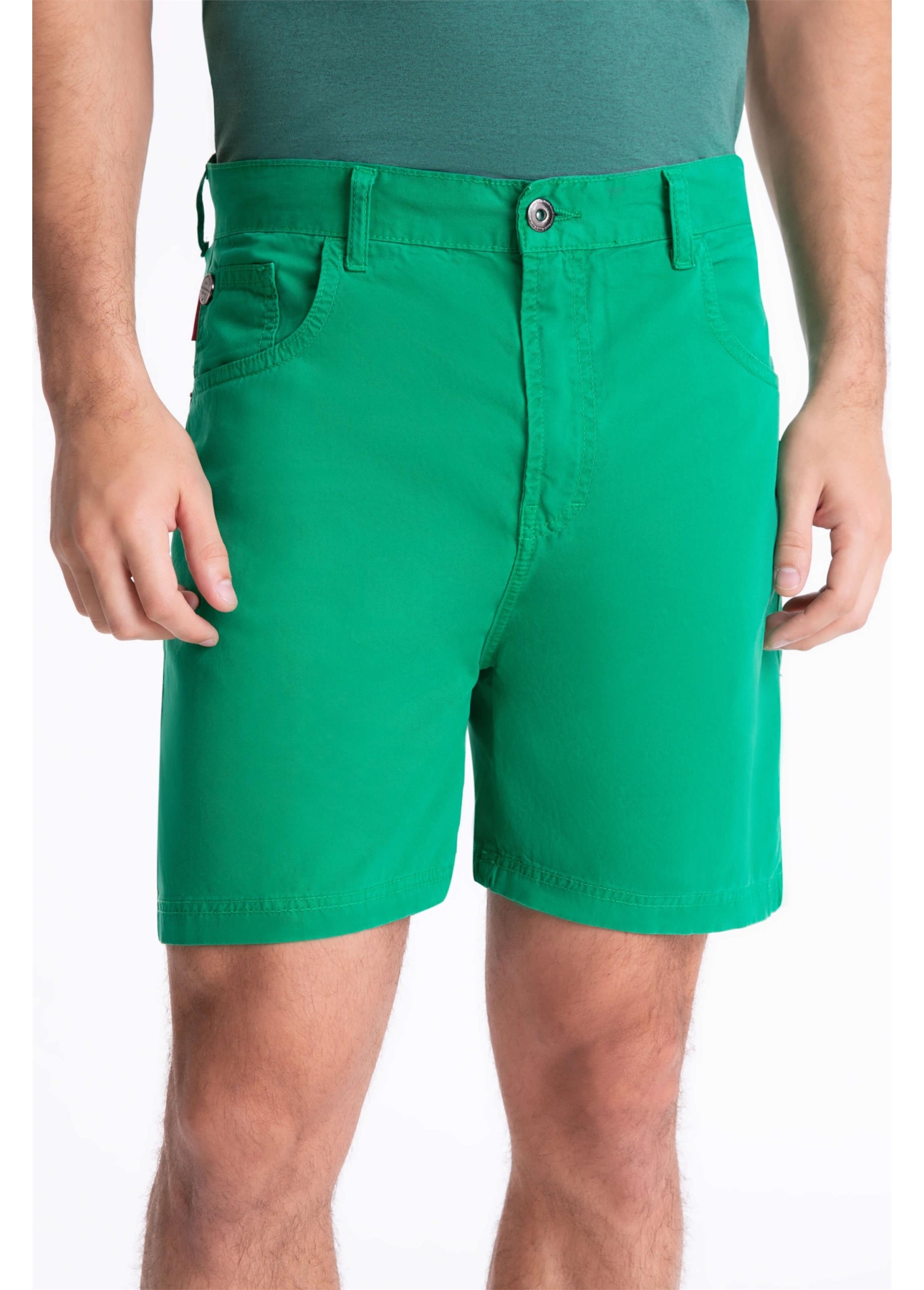 Bermuda Color Twill Loose Verde Bandeira
