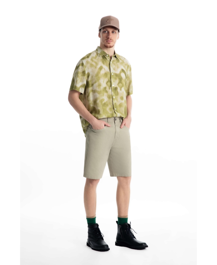 Bermuda Color Twill Power Long Verde Seco