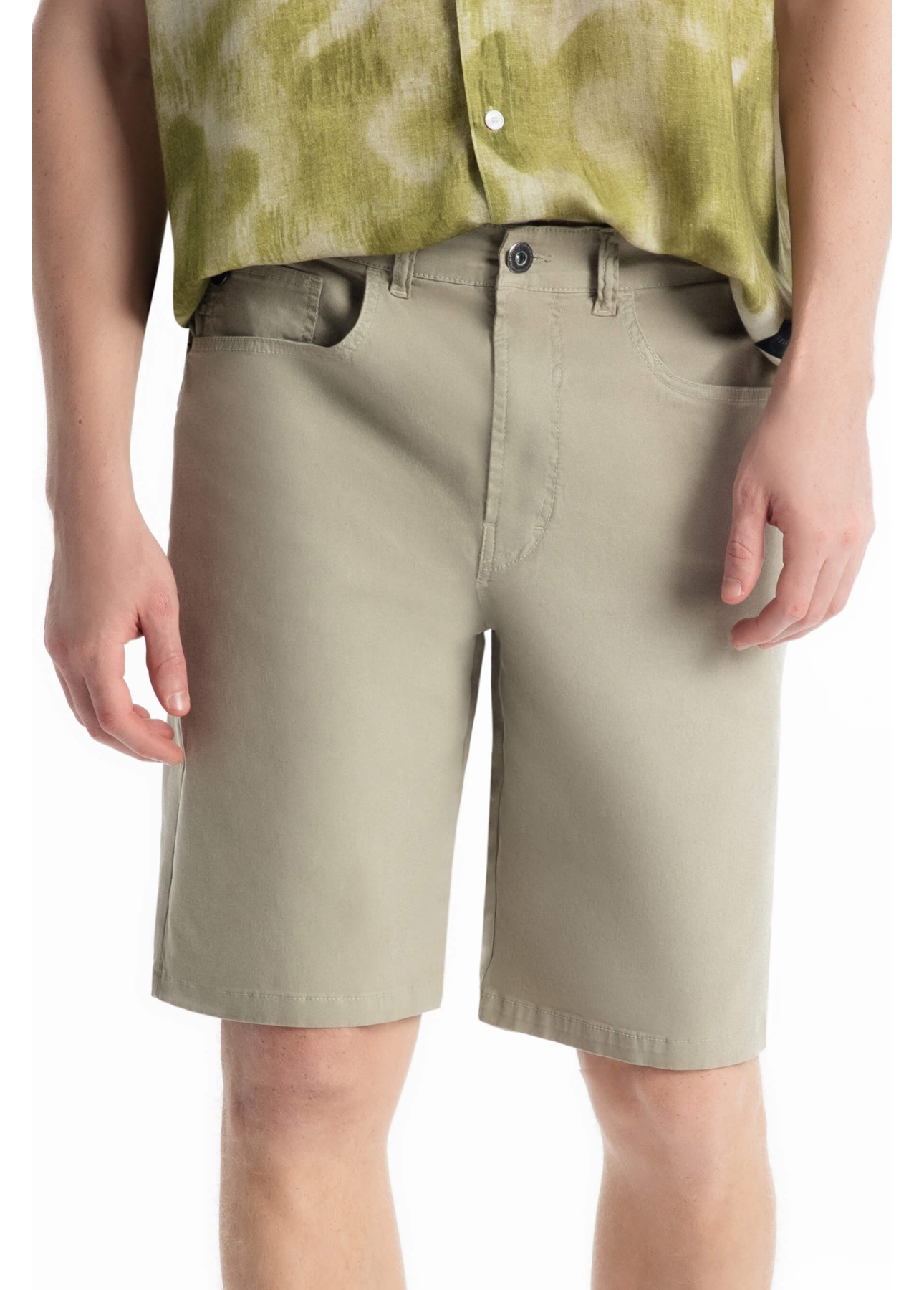Bermuda Color Twill Power Long Verde Seco