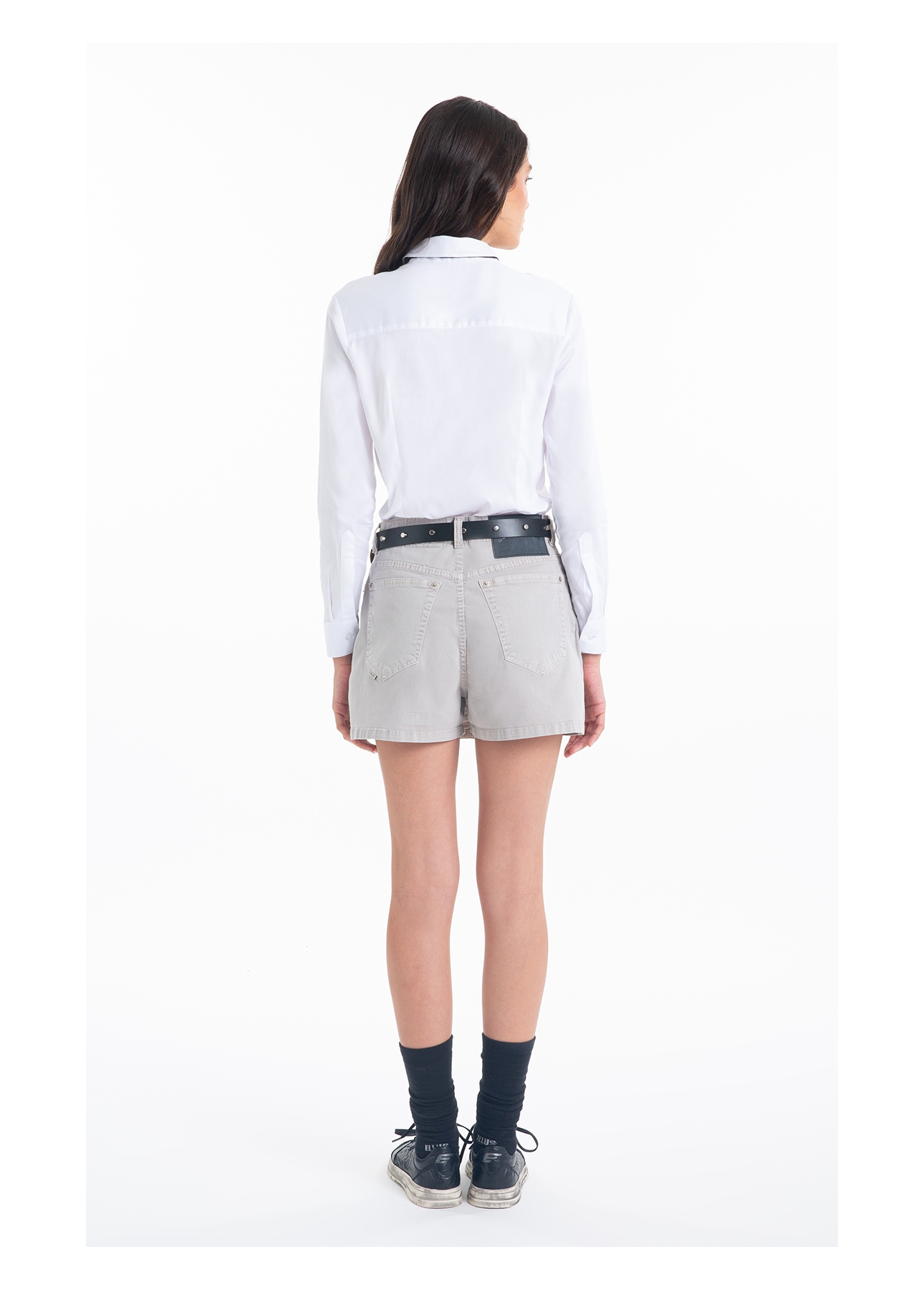 Bermuda Color Twill Power Shorts Saia Transpas Silver