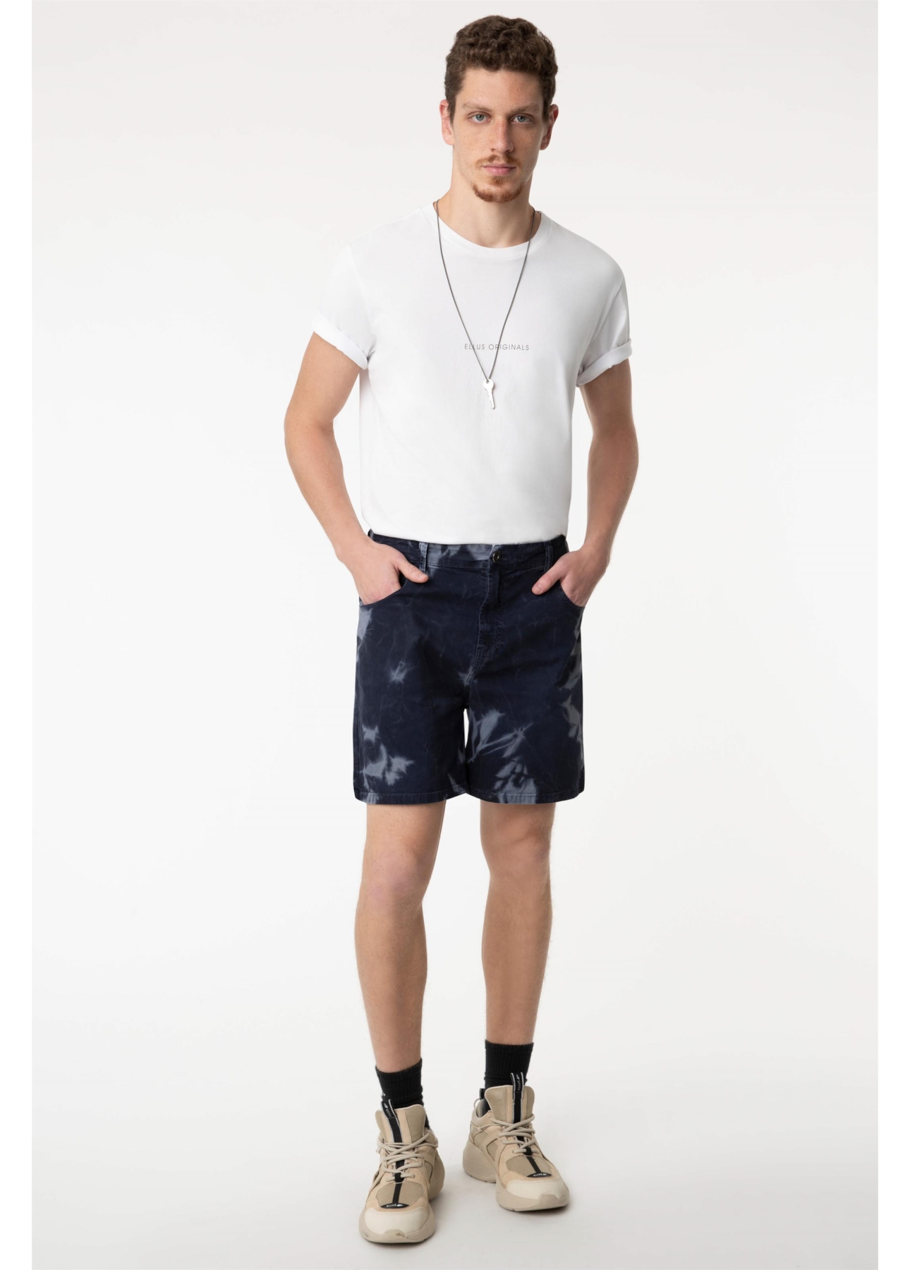 Bermuda Color Twill Power Tie Dye Dark Navy