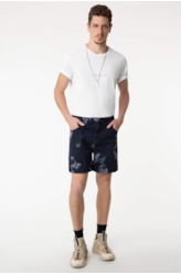 Bermuda Color Twill Power Tie Dye Dark Navy
