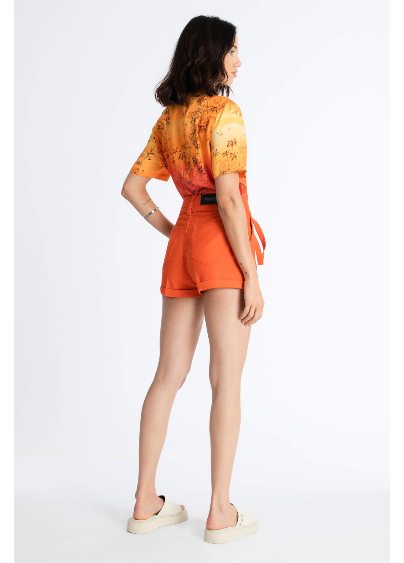 Bermuda Cotton Spandex Laranja