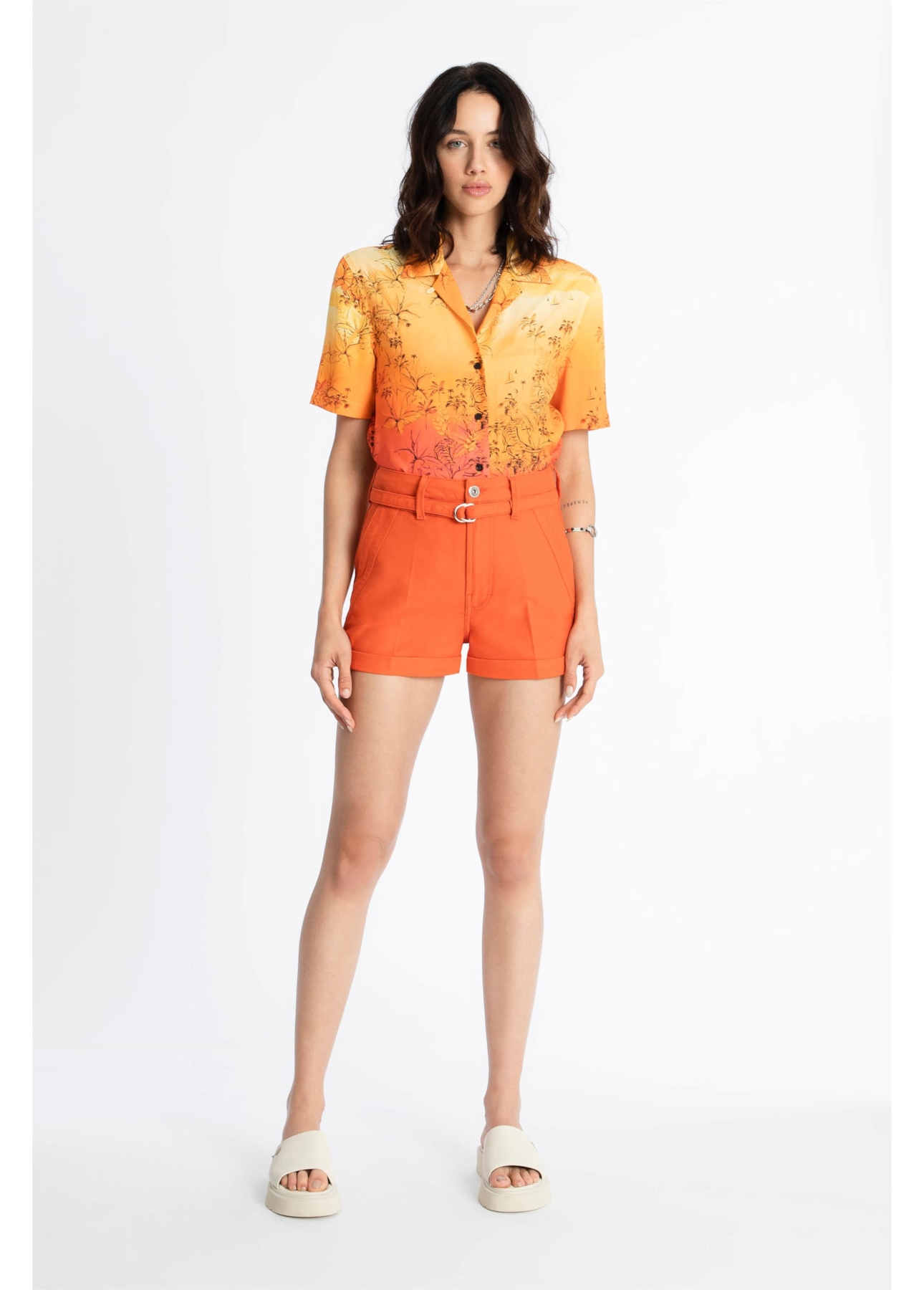 Bermuda Cotton Spandex Laranja