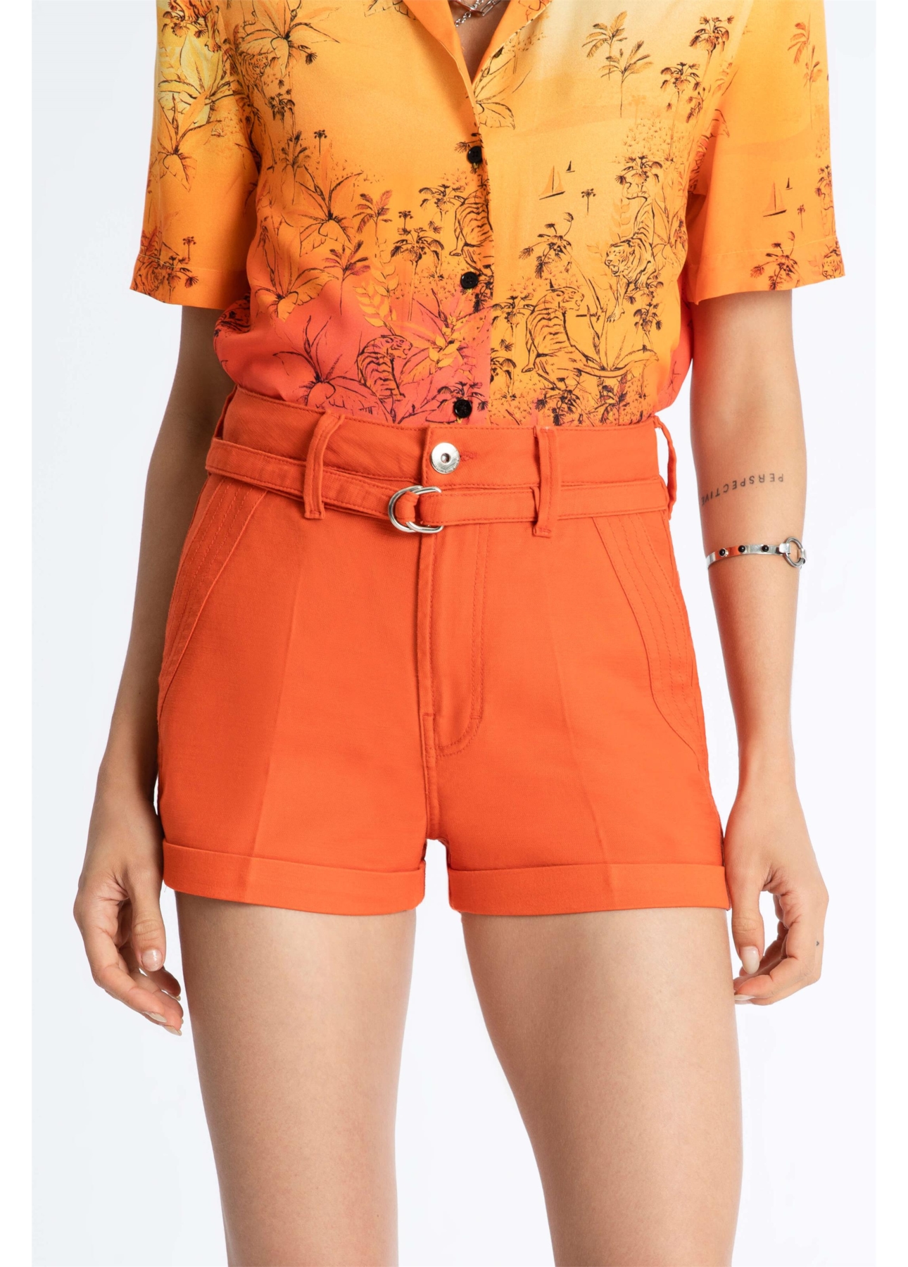 Bermuda Cotton Spandex Laranja