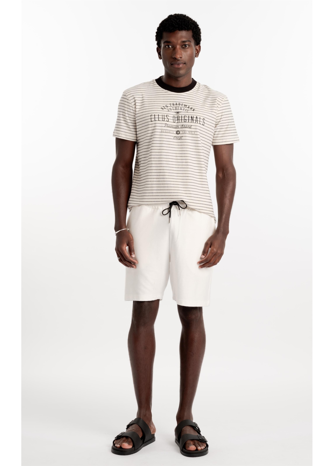 Bermuda Cotton Texture Ellus Classic Off White