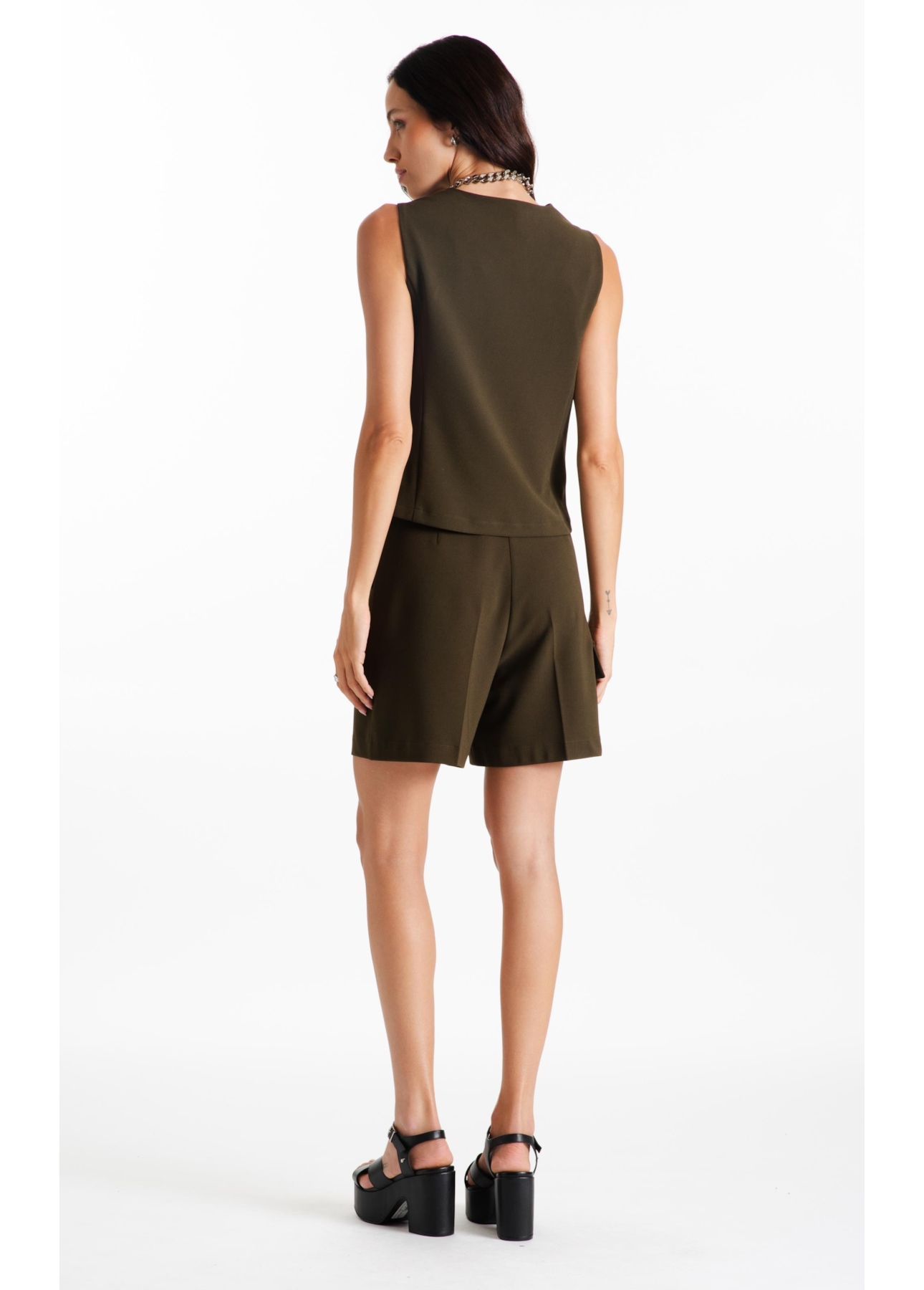 Bermuda Crepe Way Faca Skate Musgo