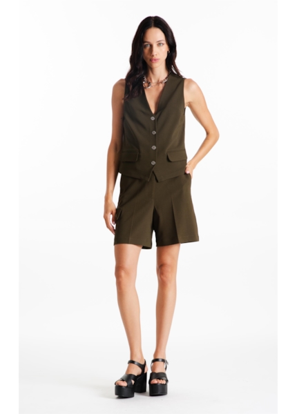 Bermuda Crepe Way Faca Skate Musgo