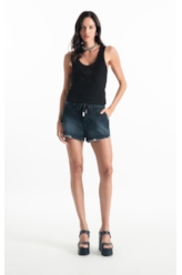 Bermuda Dark Forest Elastic (Preppy) b Faca Lav. Escuro C/ Craqulado
