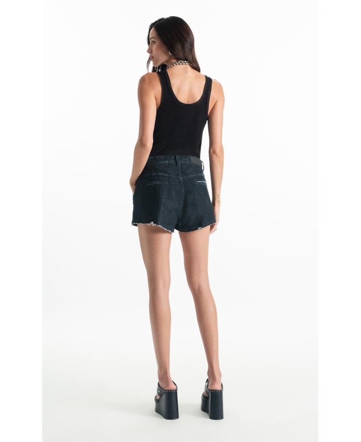 Bermuda Dark Forest Elastic (Preppy) b Faca Lav. Escuro C/ Craqulado