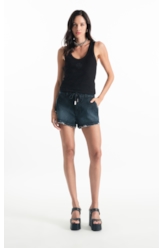 Bermuda Dark Forest Elastic (Preppy) b Faca Lav. Escuro C/ Craqulado