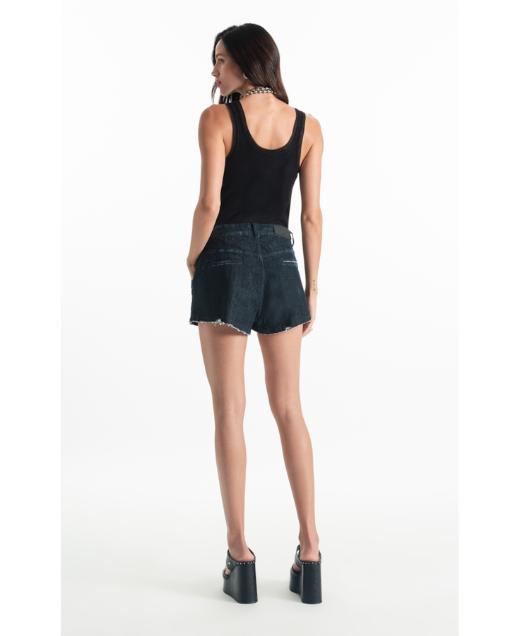 Bermuda Dark Forest Elastic (Preppy) b Faca Lav. Escuro C/ Craqulado