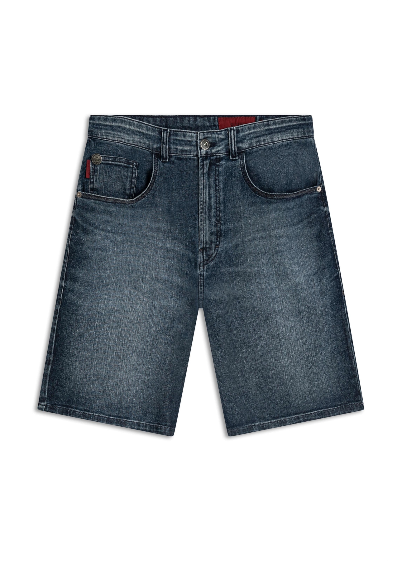 Bermuda Dark Indigo Elastic Escuro C/ Grampos