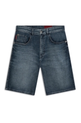 Bermuda Dark Indigo Elastic Escuro C/ Grampos