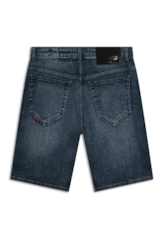Bermuda Dark Indigo Elastic Escuro C/ Grampos