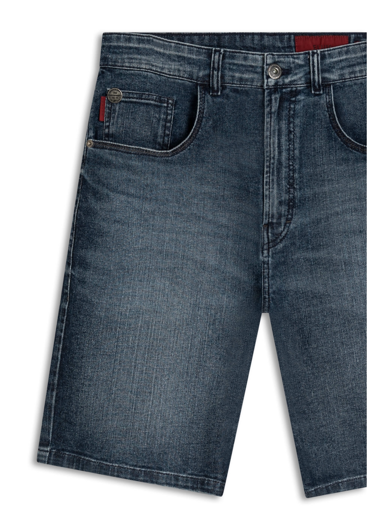 Bermuda Dark Indigo Elastic Escuro C/ Grampos