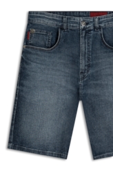 Bermuda Dark Indigo Elastic Escuro C/ Grampos
