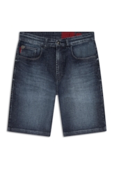 Bermuda Dark Indigo Elastic Rock Escuro C/ Grampos
