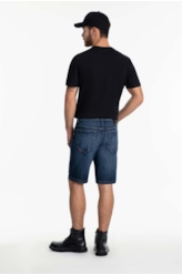 Bermuda Dark Indigo Elastic Rock Escuro C/ Grampos
